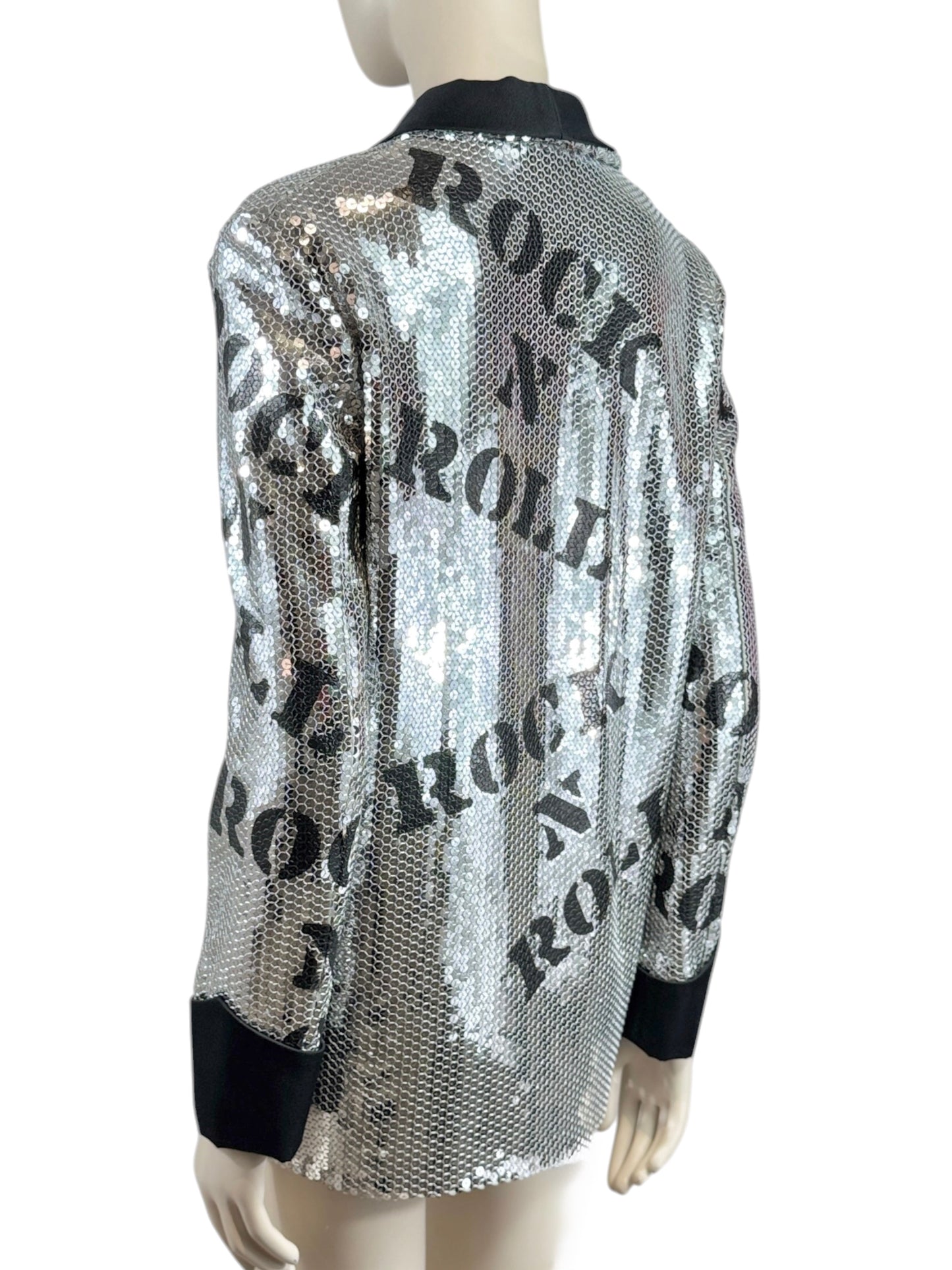 Moschino Couture Jeremy Scott Spring 2020 Look 72 Smoking sequined jacket