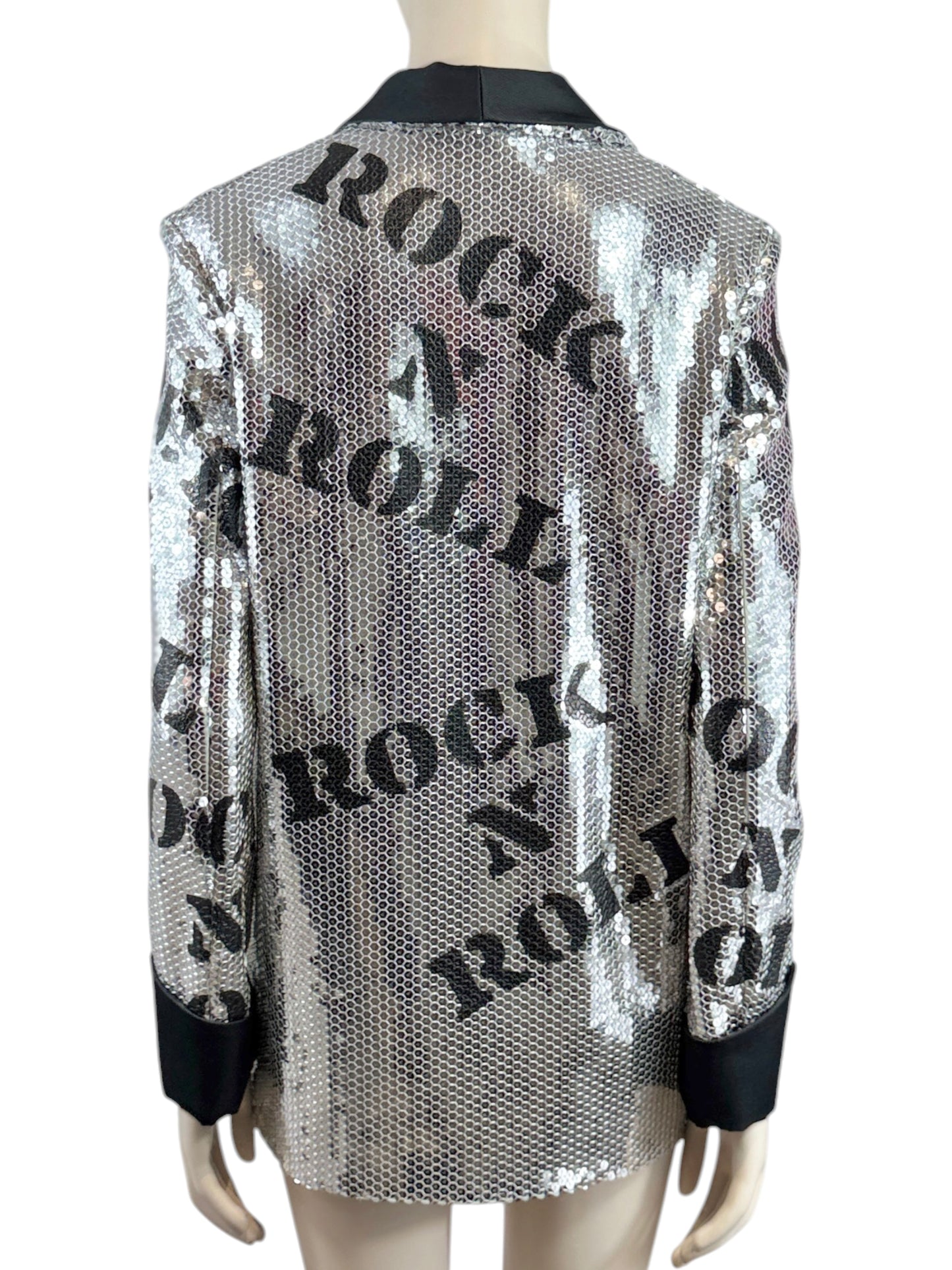 Moschino Couture Jeremy Scott Spring 2020 Look 72 Smoking sequined jacket