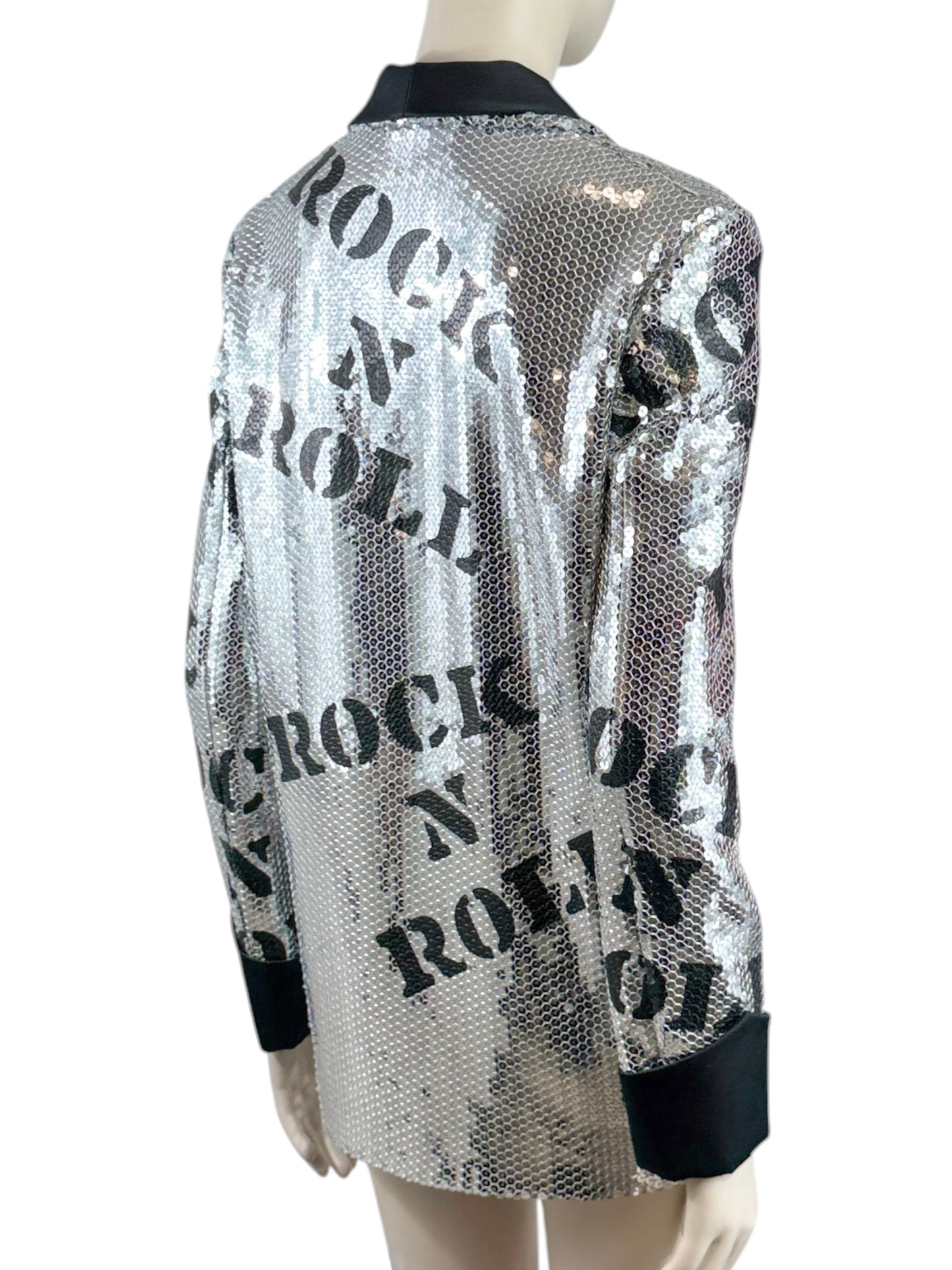Moschino Couture Jeremy Scott Spring 2020 Look 72 Smoking sequined jacket