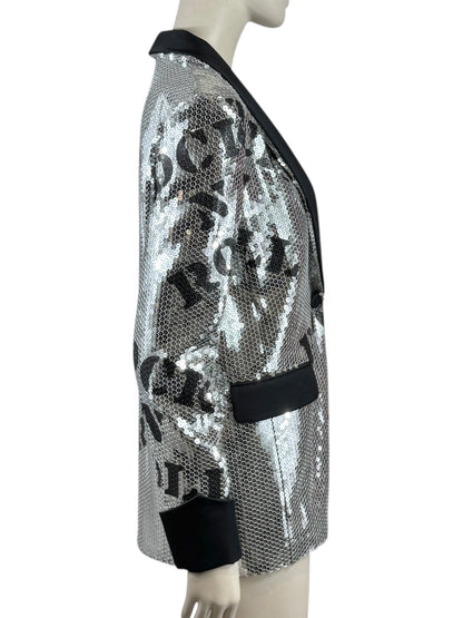 Moschino Couture Jeremy Scott Spring 2020 Look 72 Smoking sequined jacket