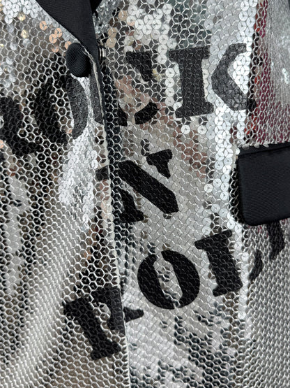 Moschino Couture Jeremy Scott Spring 2020 Look 72 Smoking sequined jacket