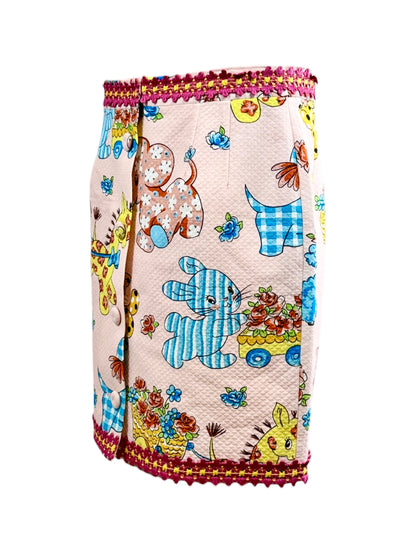 Moschino Couture Jeremy Scott Spring 2022 Look 24 Pink printed skirt