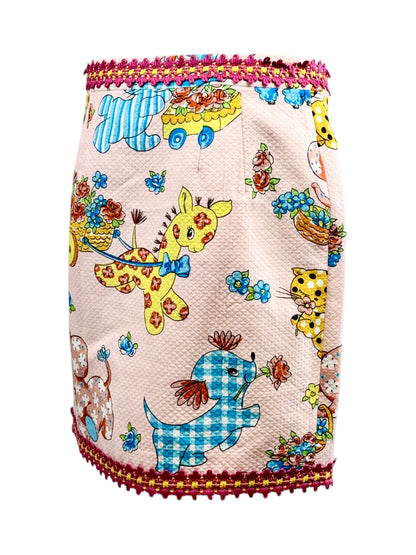 Moschino Couture Jeremy Scott Spring 2022 Look 24 Pink printed skirt