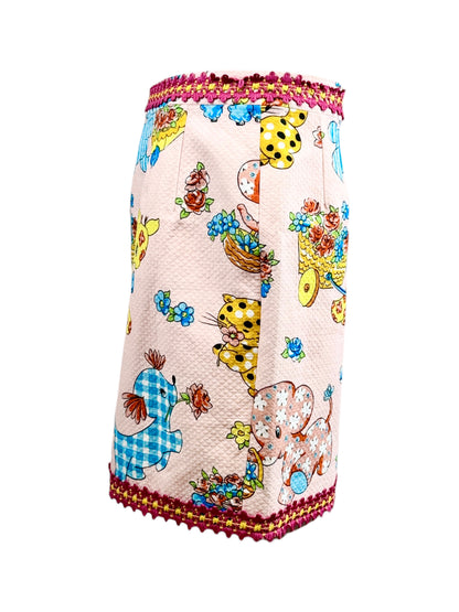 Moschino Couture Jeremy Scott Spring 2022 Look 24 Pink printed skirt