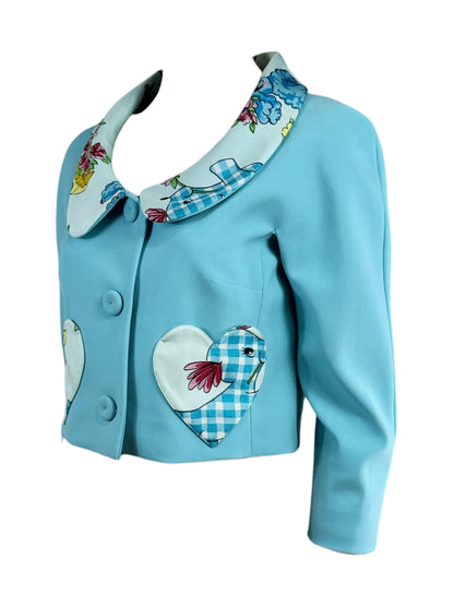 Moschino Couture Jeremy Scott Spring 2022 Look 32 Blue Cropped jacket