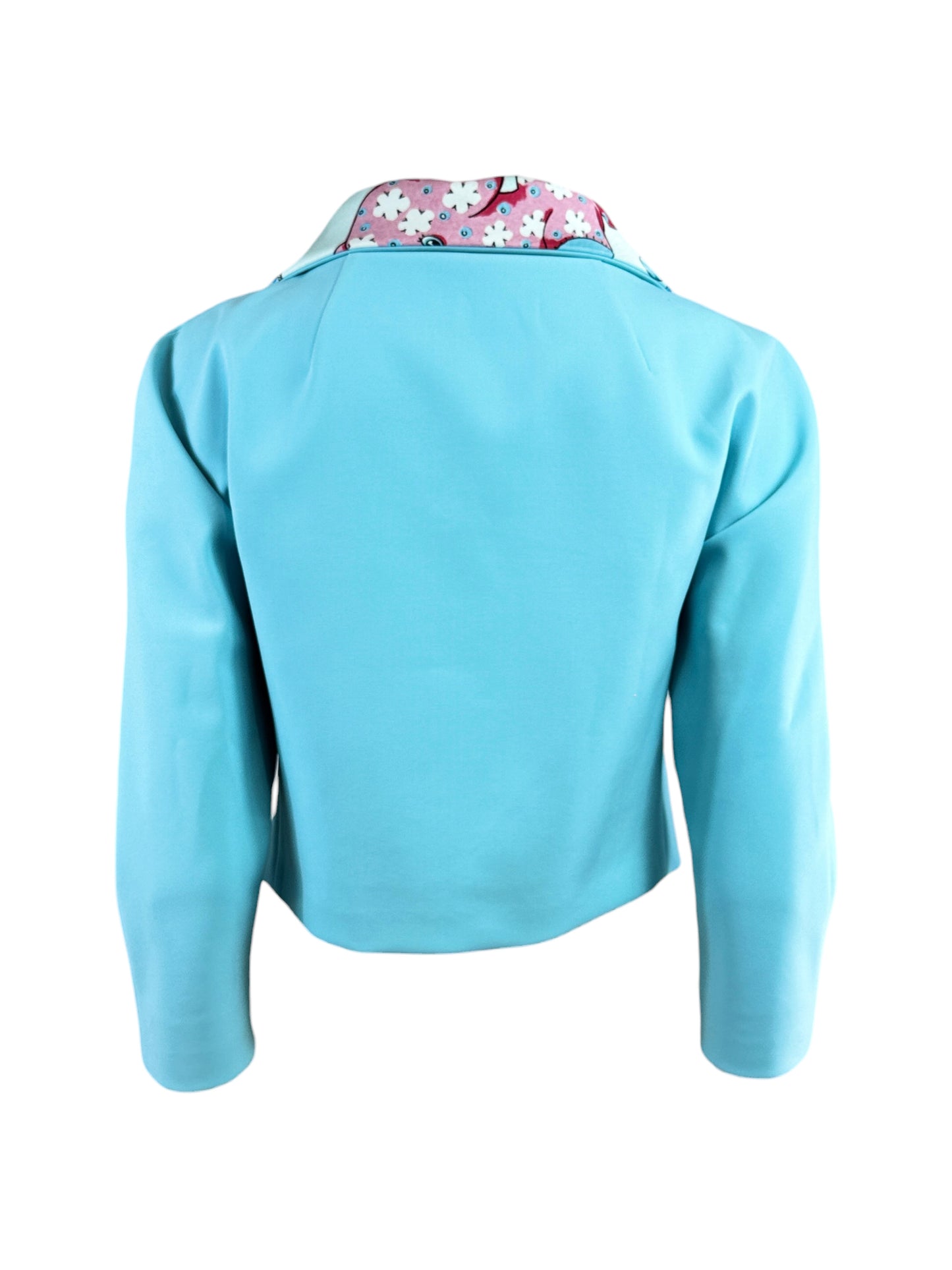 Moschino Couture Jeremy Scott Spring 2022 Look 32 Blue Cropped jacket