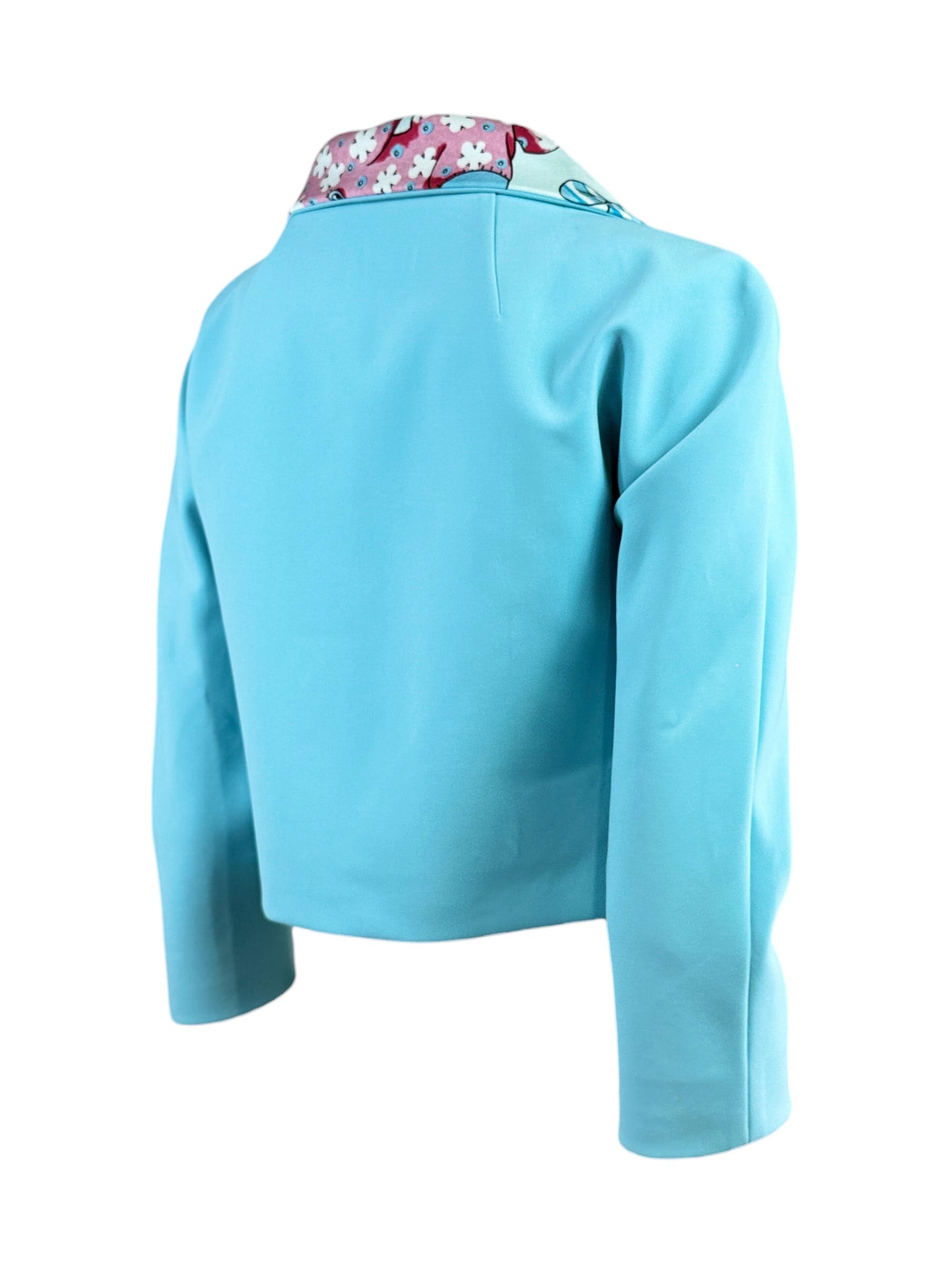 Moschino Couture Jeremy Scott Spring 2022 Look 32 Blue Cropped jacket