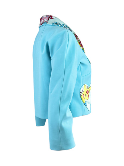 Moschino Couture Jeremy Scott Spring 2022 Look 32 Blue Cropped jacket