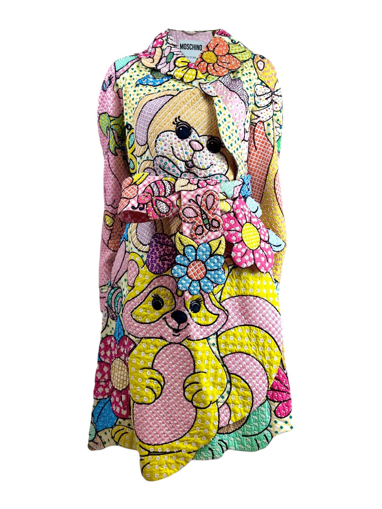 Moschino Couture Jeremy Scott Spring 2022 Look 42 Multicolor plush toy coat