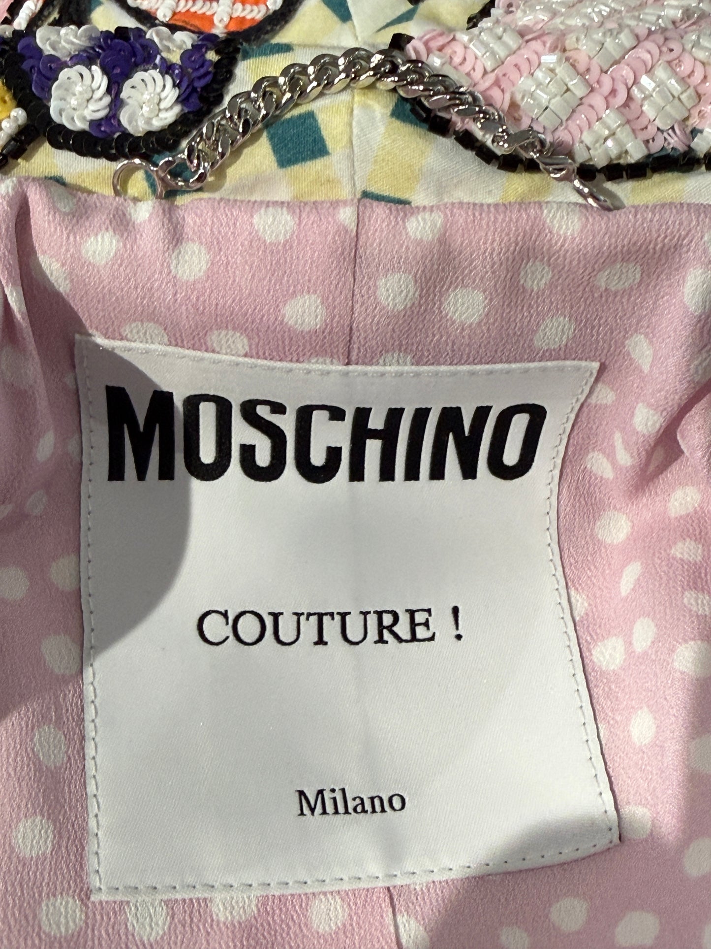 Moschino Couture Jeremy Scott Spring 2022 Look 42 Multicolor plush toy coat