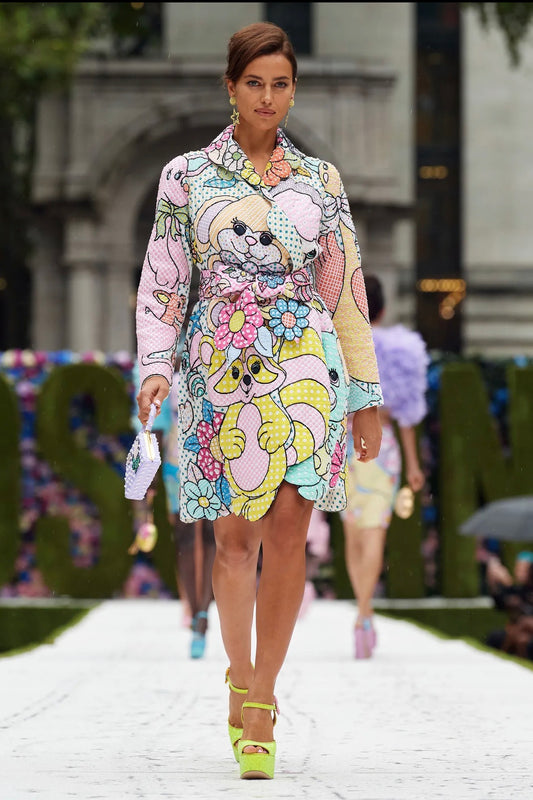 Moschino Couture Jeremy Scott Spring 2022 Look 42 Multicolor plush toy coat