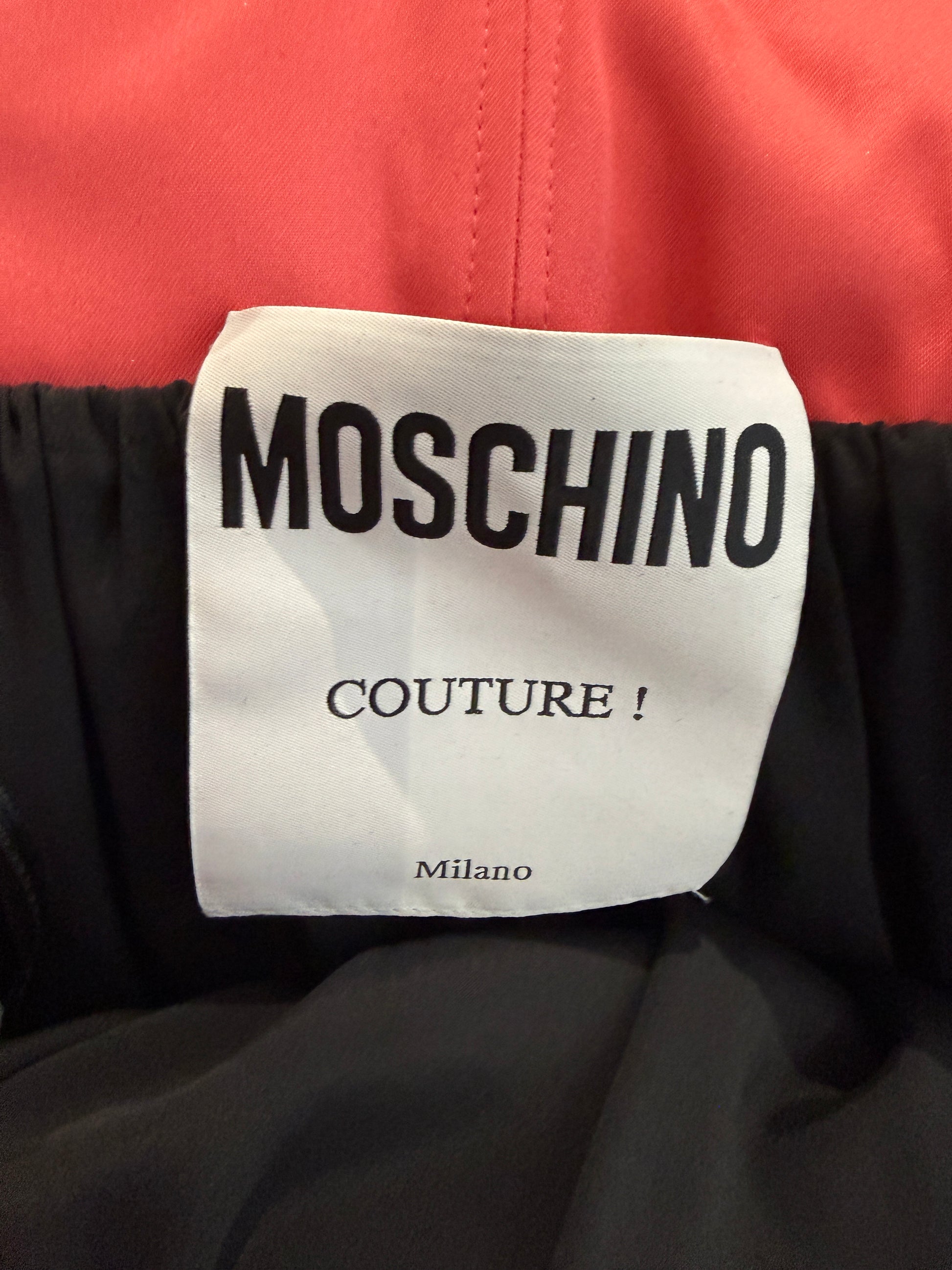 Moschino Couture Spring 2021 Puppet Collection Look 34 Black Pink bow dress