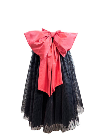 Moschino Couture Spring 2021 Puppet Collection Look 34 Black Pink bow dress