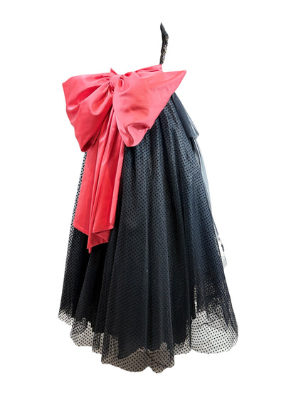 Moschino Couture Spring 2021 Puppet Collection Look 34 Black Pink bow dress
