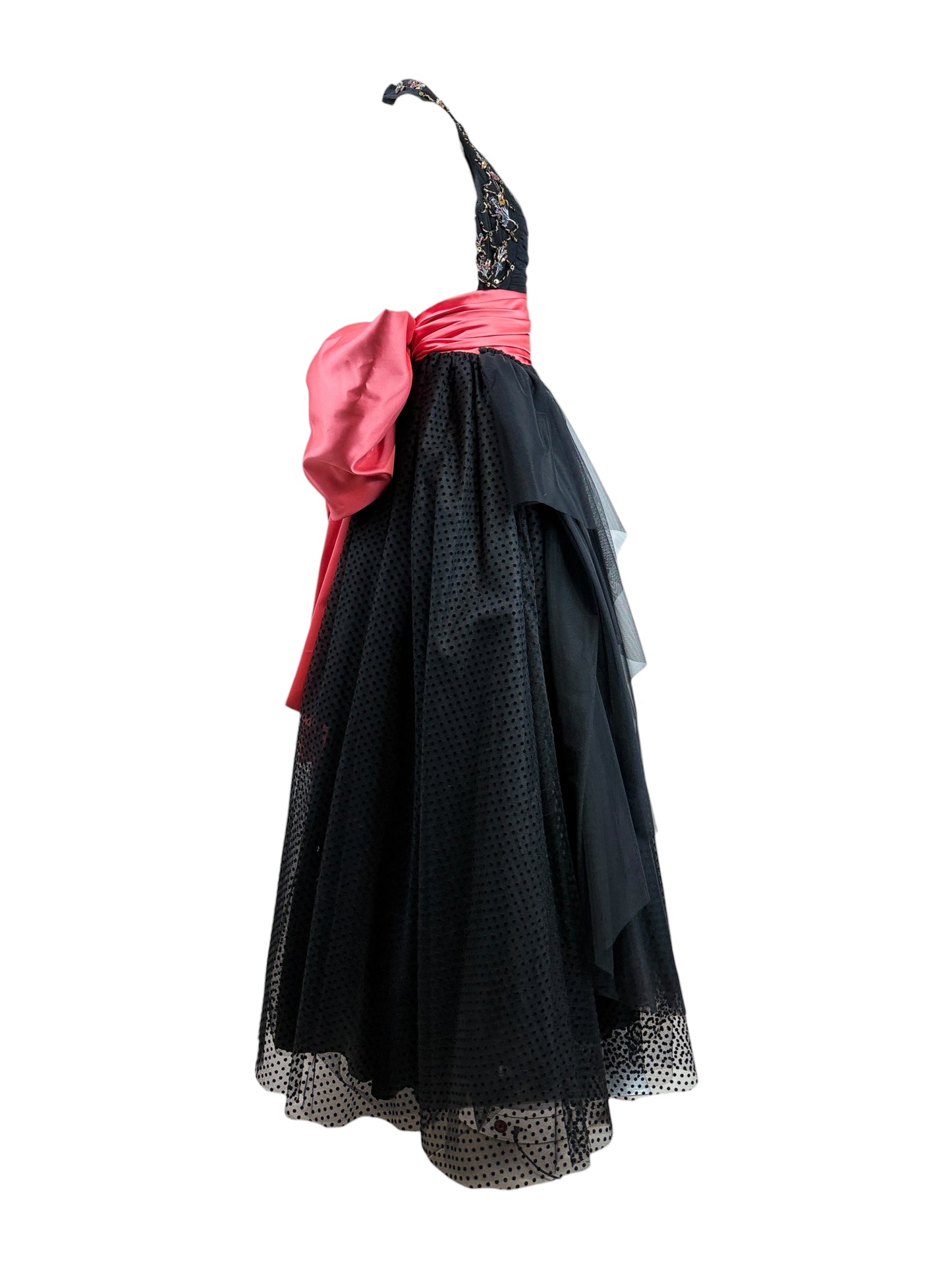 Moschino Couture Spring 2021 Puppet Collection Look 34 Black Pink bow dress