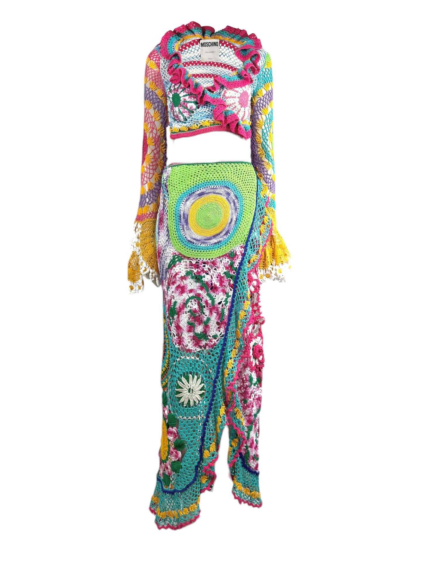 Moschino Couture X Jeremy Scott Resort 2023 Look 38 Multicolored crochet set