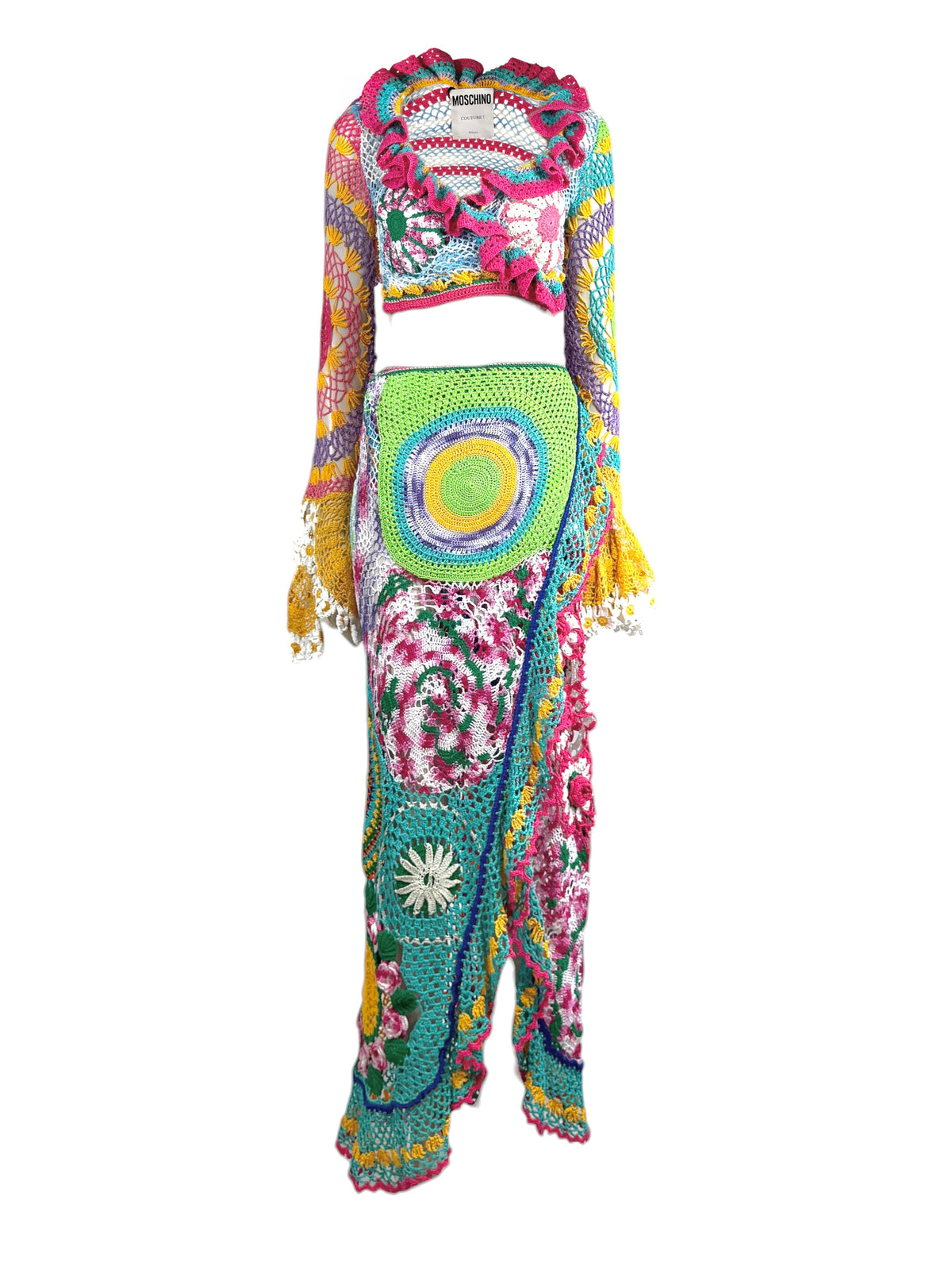 Moschino Couture X Jeremy Scott Resort 2023 Look 38 Multicolored crochet set