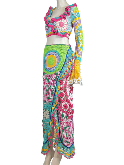 Moschino Couture X Jeremy Scott Resort 2023 Look 38 Multicolored crochet set