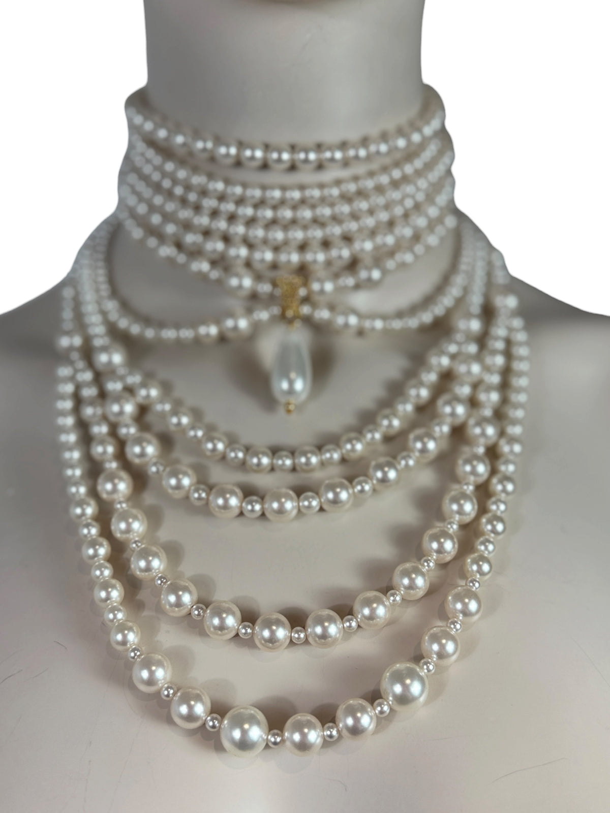 Moschino Jeremy Scott Fall 2020 40th Anniversary Faux pearl multistrand necklace