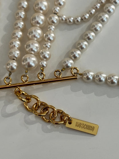 Moschino Jeremy Scott Fall 2020 40th Anniversary Faux pearl multistrand necklace