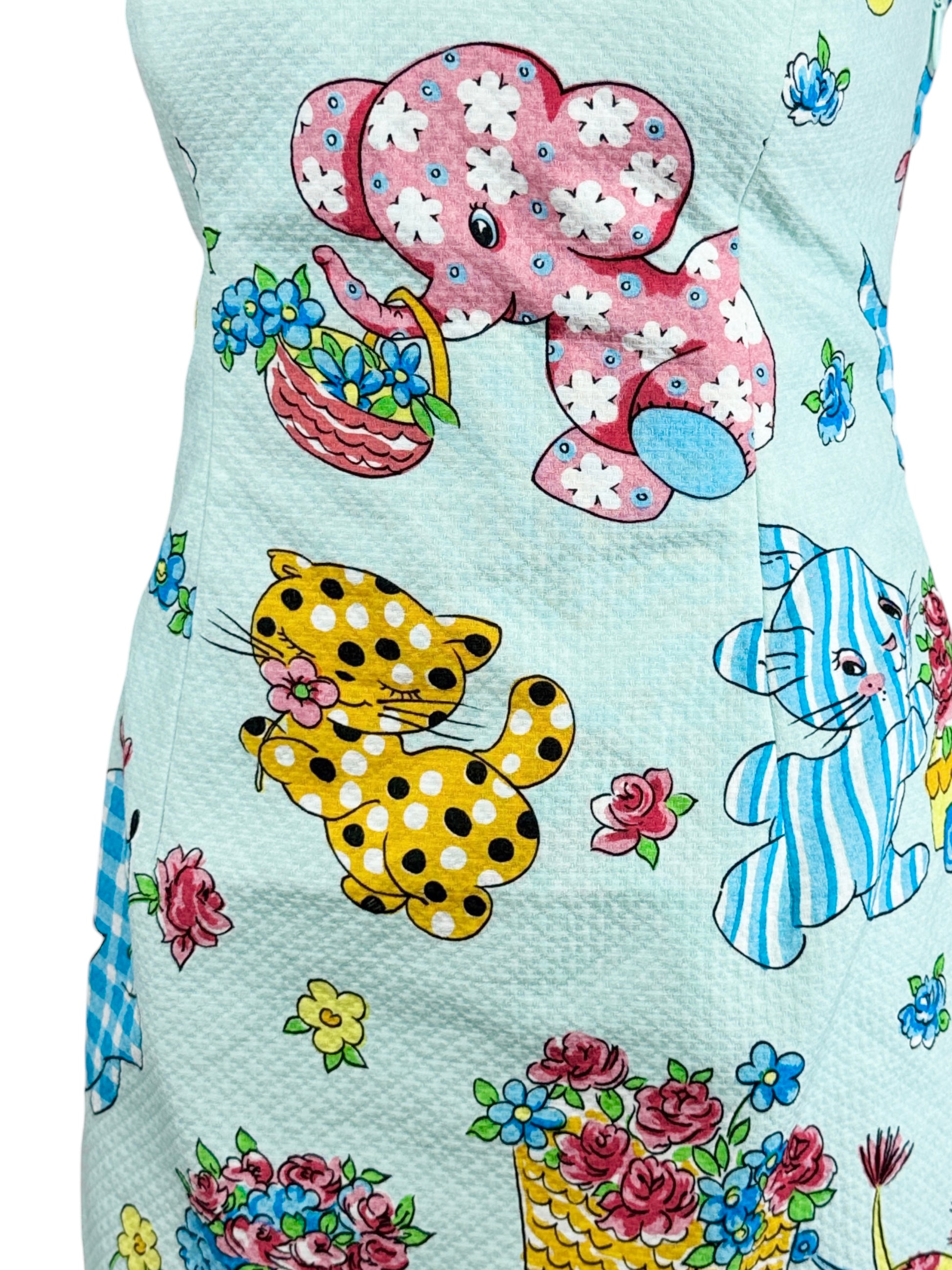 Moschino Jeremy Scott Spring 2022 Look 30 Strapless multicolor dress