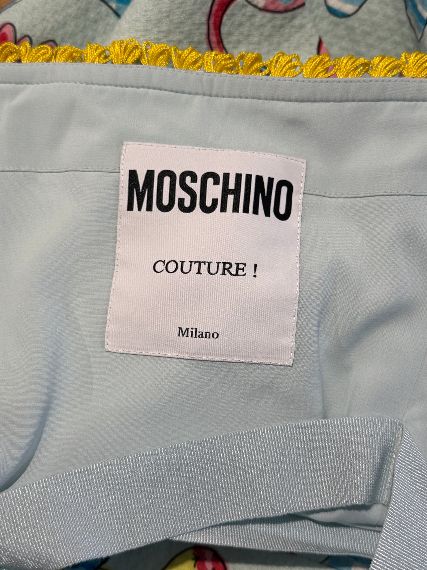 Moschino Jeremy Scott Spring 2022 Look 30 Strapless multicolor dress