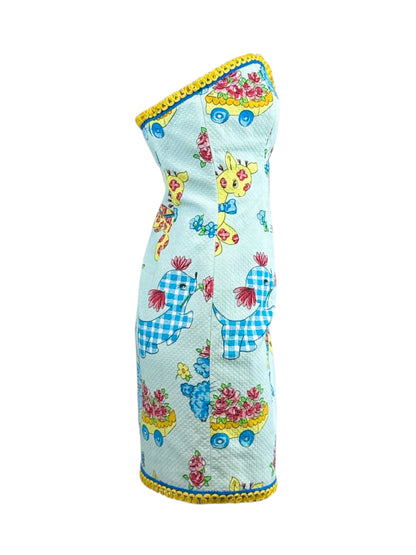 Moschino Jeremy Scott Spring 2022 Look 30 Strapless multicolor dress
