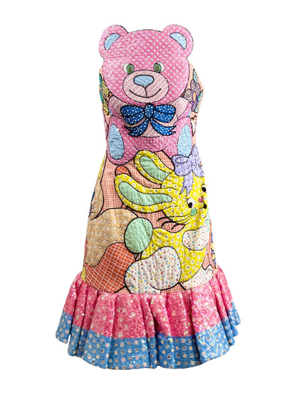 Moschino Jeremy Scott Spring 2022 Look 45 Multicolored patchwork toy dress