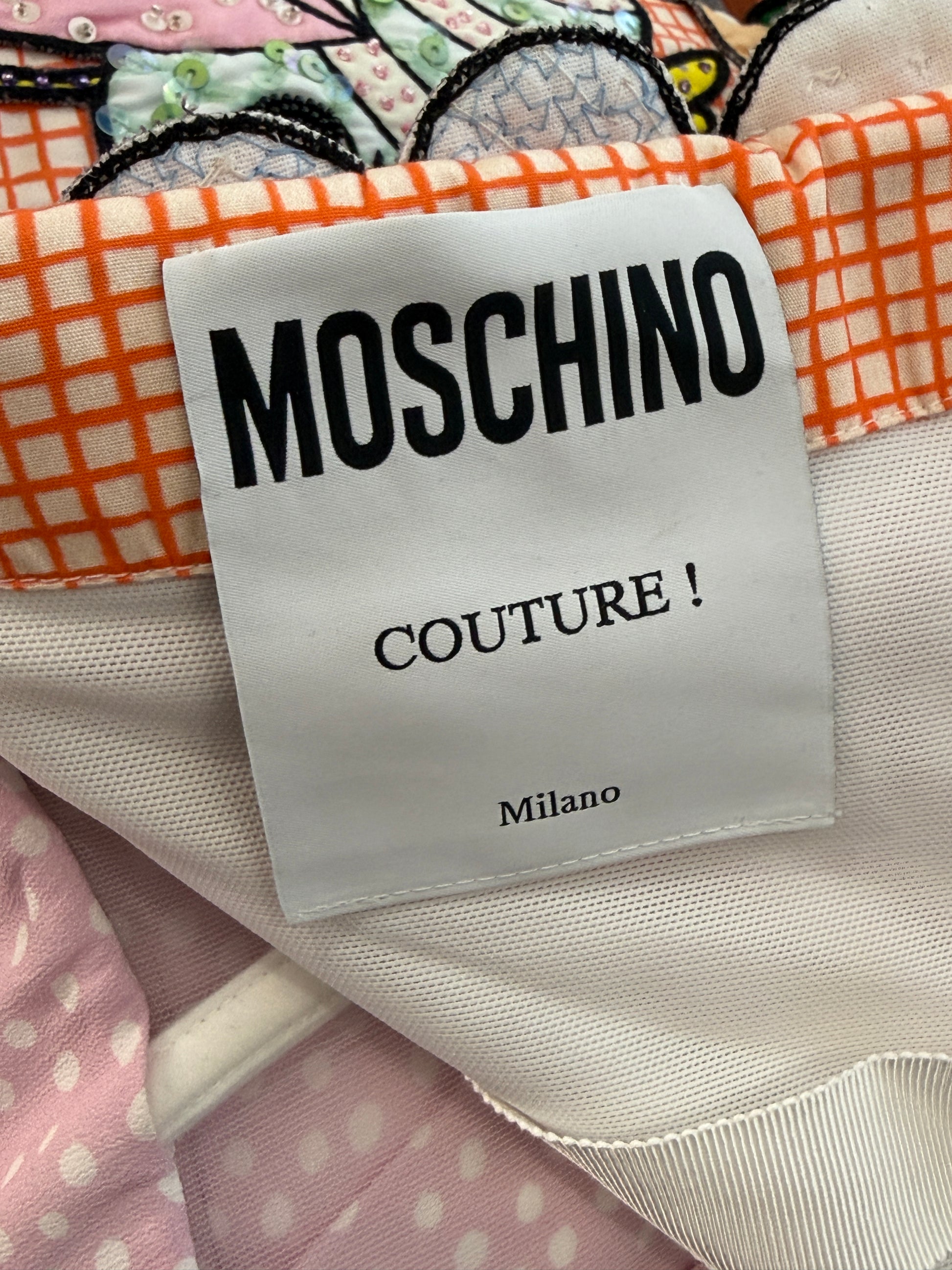 Moschino Jeremy Scott Spring 2022 Look 45 Multicolored patchwork toy dress