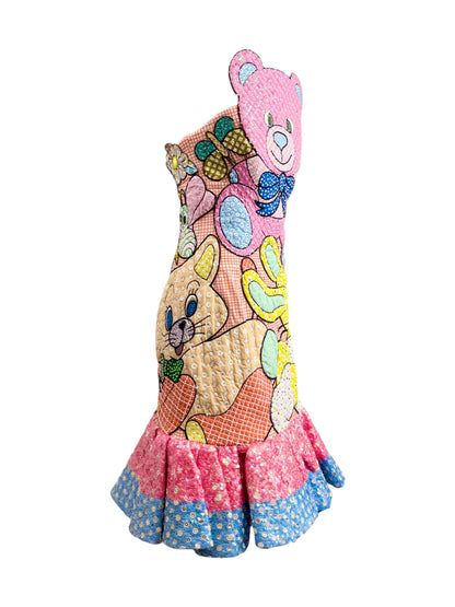 Moschino Jeremy Scott Spring 2022 Look 45 Multicolored patchwork toy dress