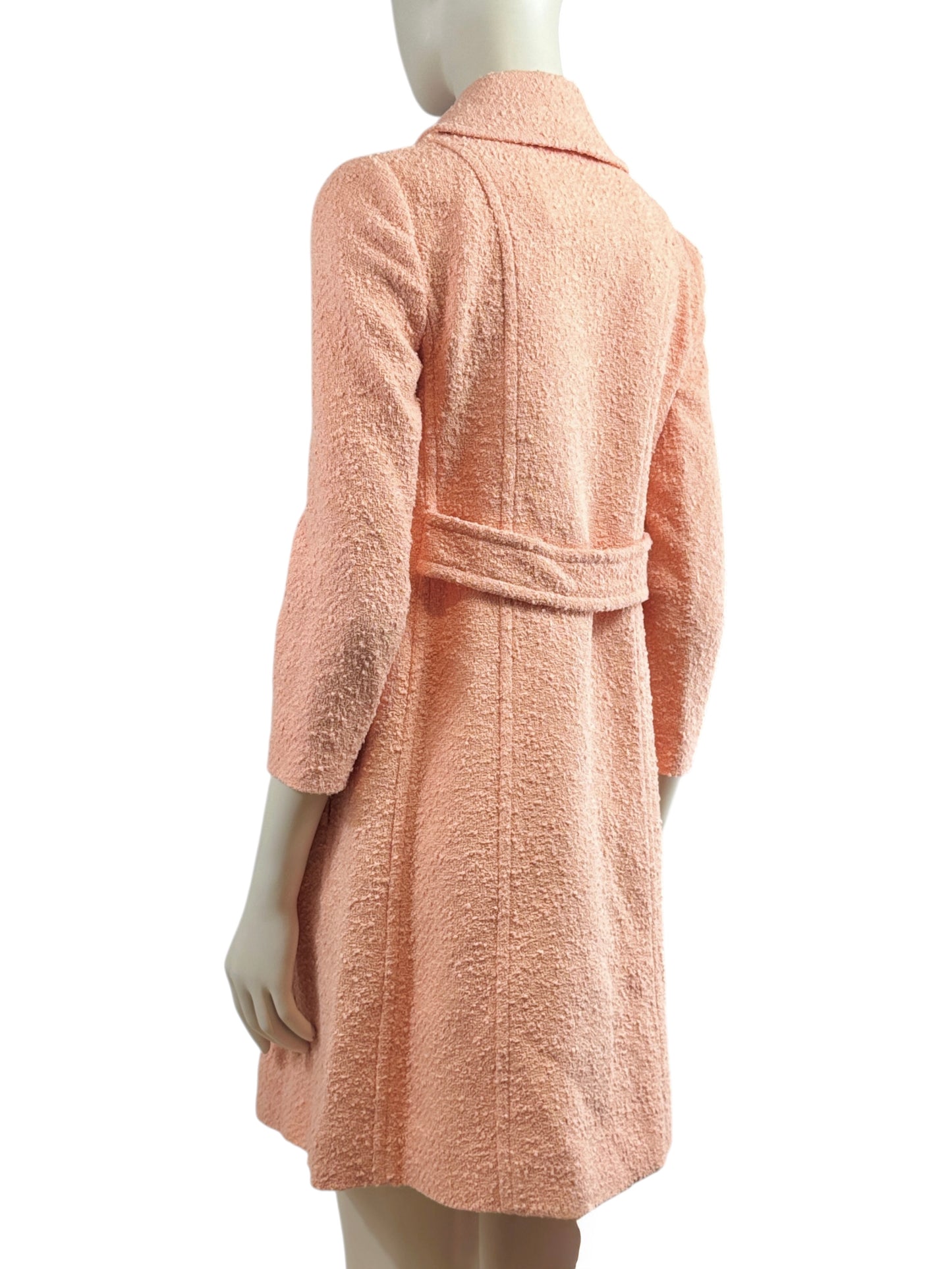 Moschino Jeremy Scott Spring 2022 Peach tweed animal coat