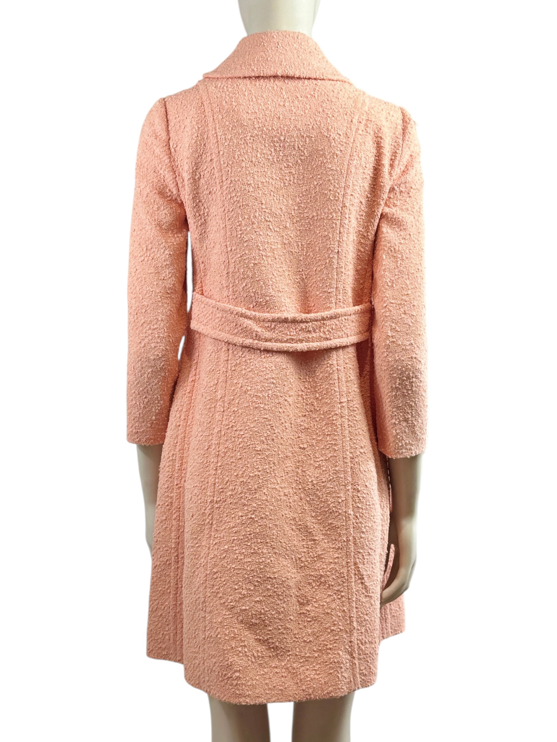 Moschino Jeremy Scott Spring 2022 Peach tweed animal coat