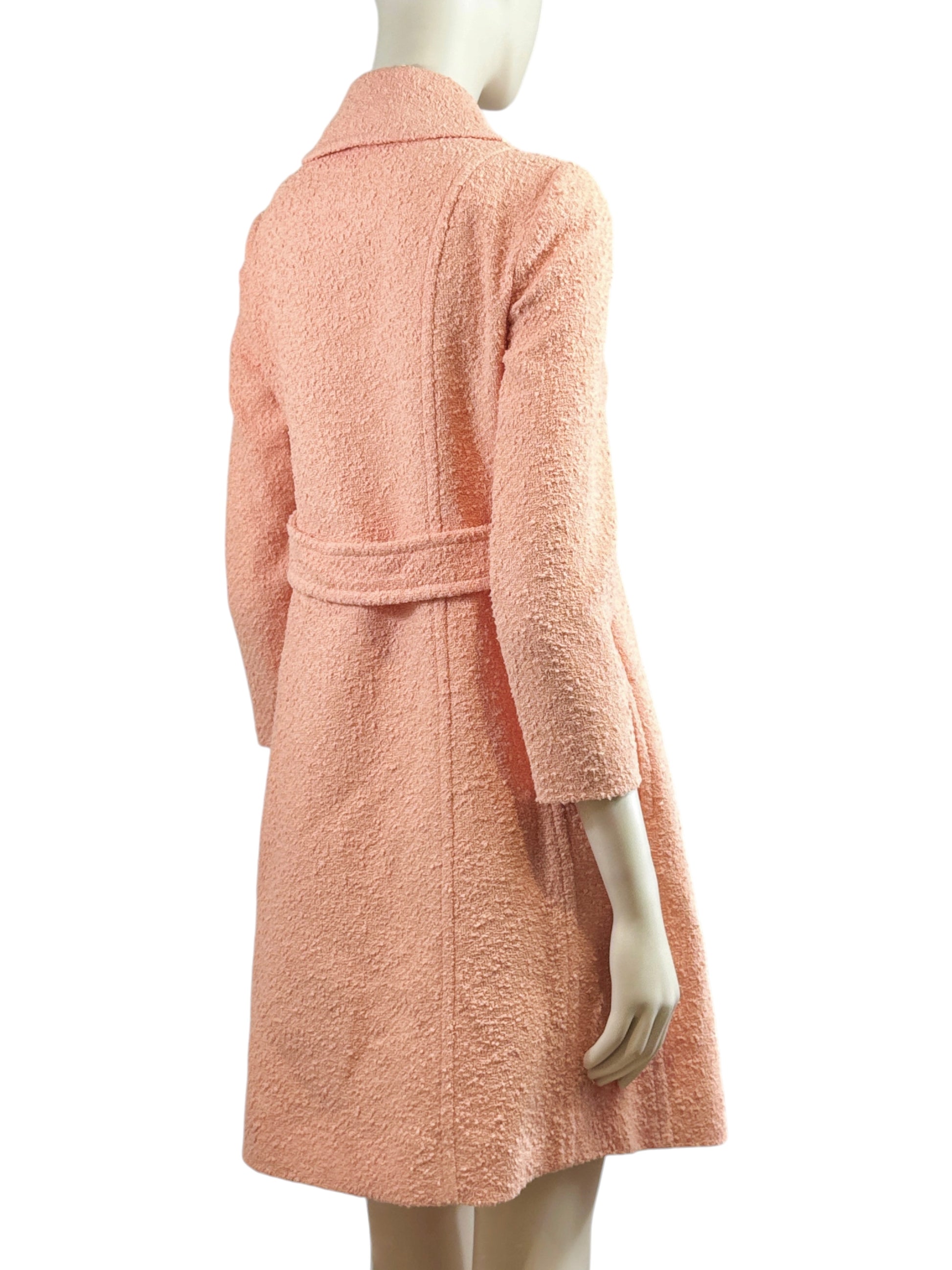 Moschino Jeremy Scott Spring 2022 Peach tweed animal coat