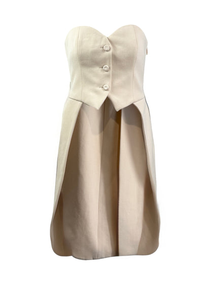 Moschino ecru wool bustier tailcoat