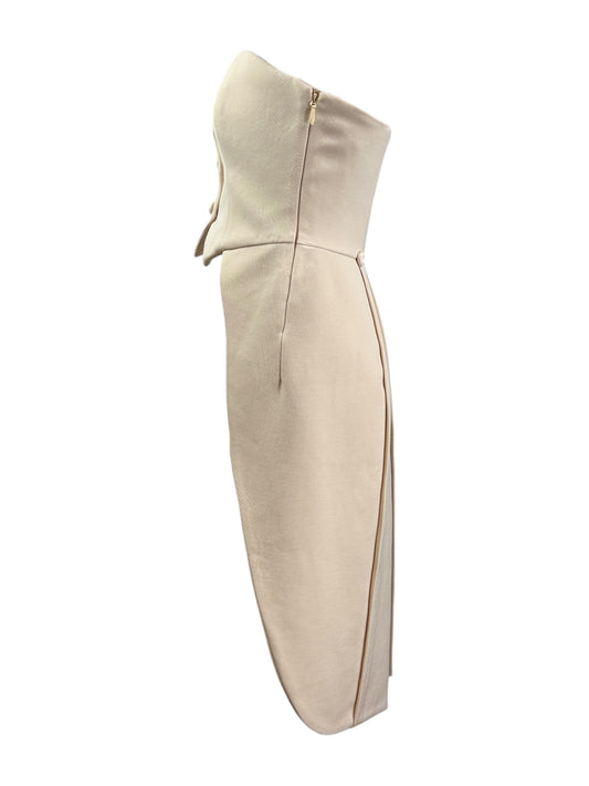 Moschino ecru wool bustier tailcoat