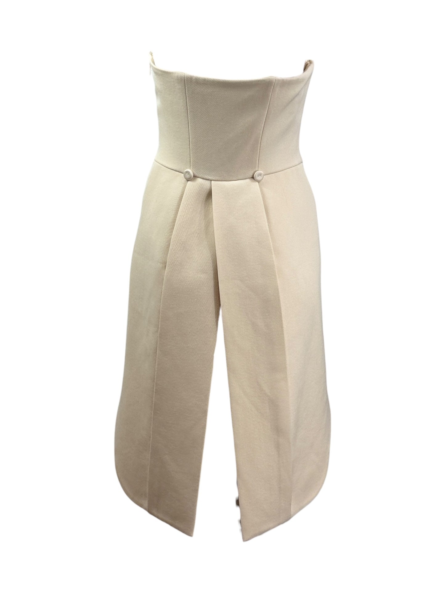 Moschino ecru wool bustier tailcoat