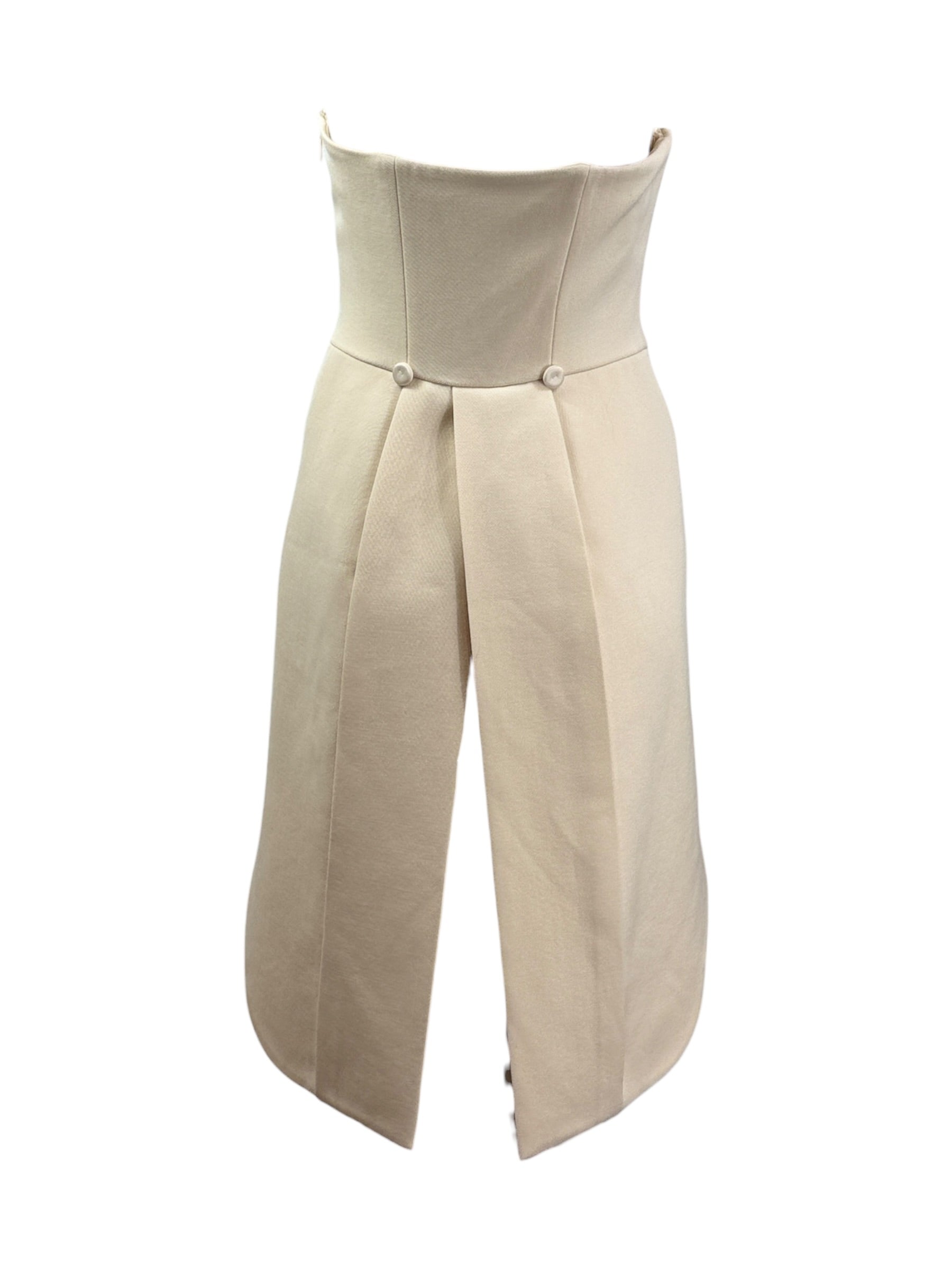 Moschino ecru wool bustier tailcoat