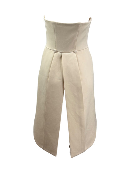 Moschino ecru wool bustier tailcoat