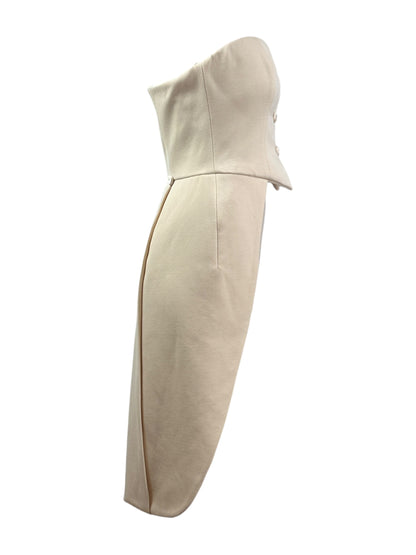 Moschino ecru wool bustier tailcoat