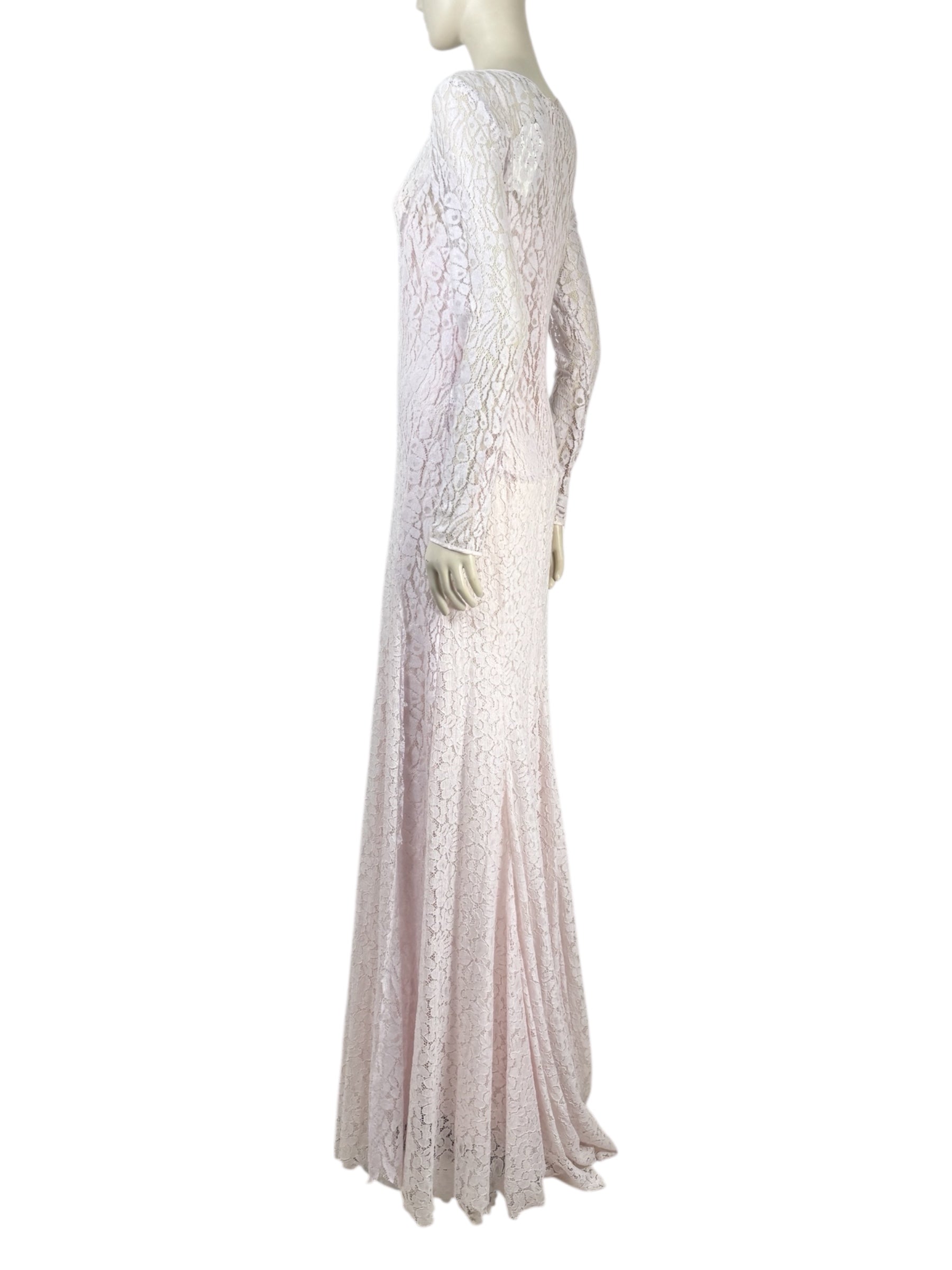 Nina Ricci Peter Copping - Autumn/Winter 2014-2015  - Long pink guipure dress