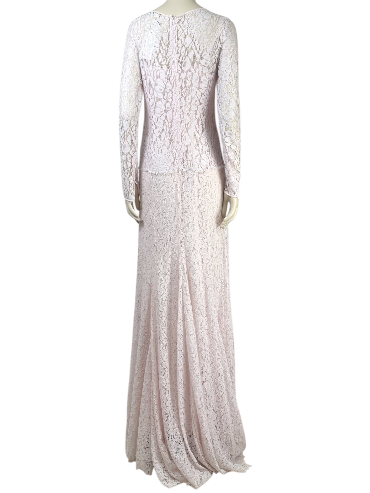 Nina Ricci Peter Copping - Autumn/Winter 2014-2015  - Long pink guipure dress