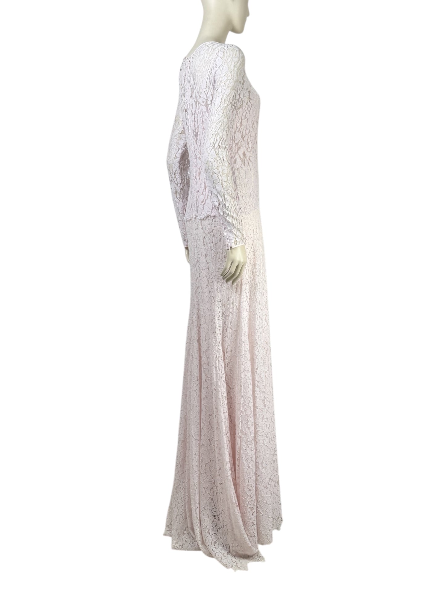Nina Ricci Peter Copping - Autumn/Winter 2014-2015  - Long pink guipure dress