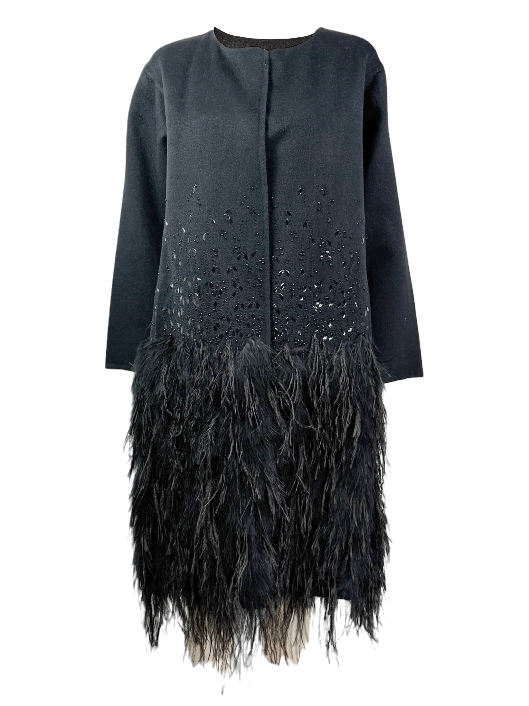 Oscar_de_la_Renta_Spring_2015_Black_feathers_coat