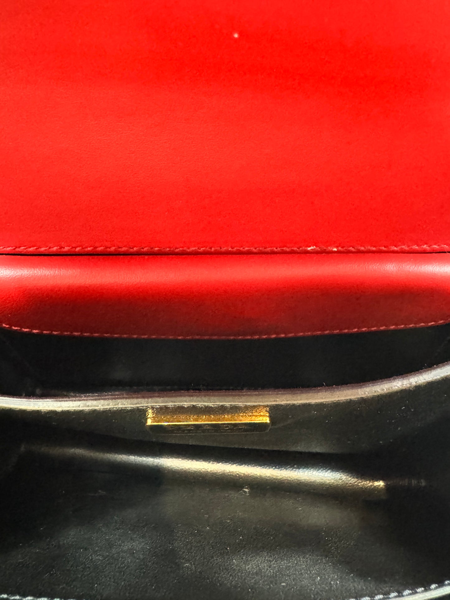 Prada Cahier bag calfskin red black charm
