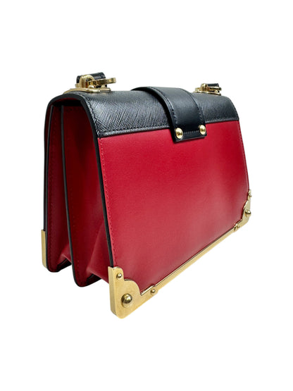 Prada Cahier bag calfskin red black charm