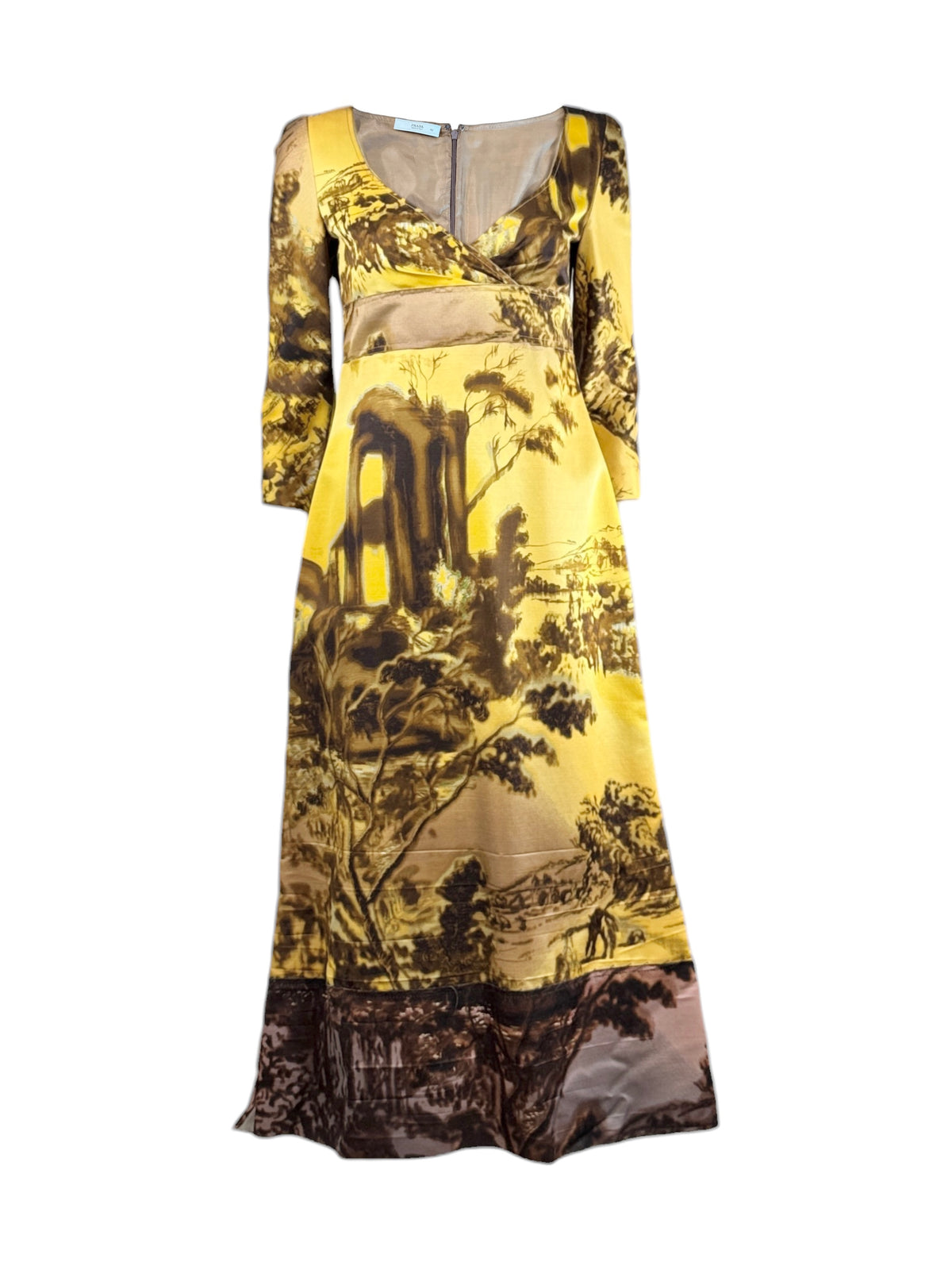 Prada Fall 2004 Architectural printed silk dress
