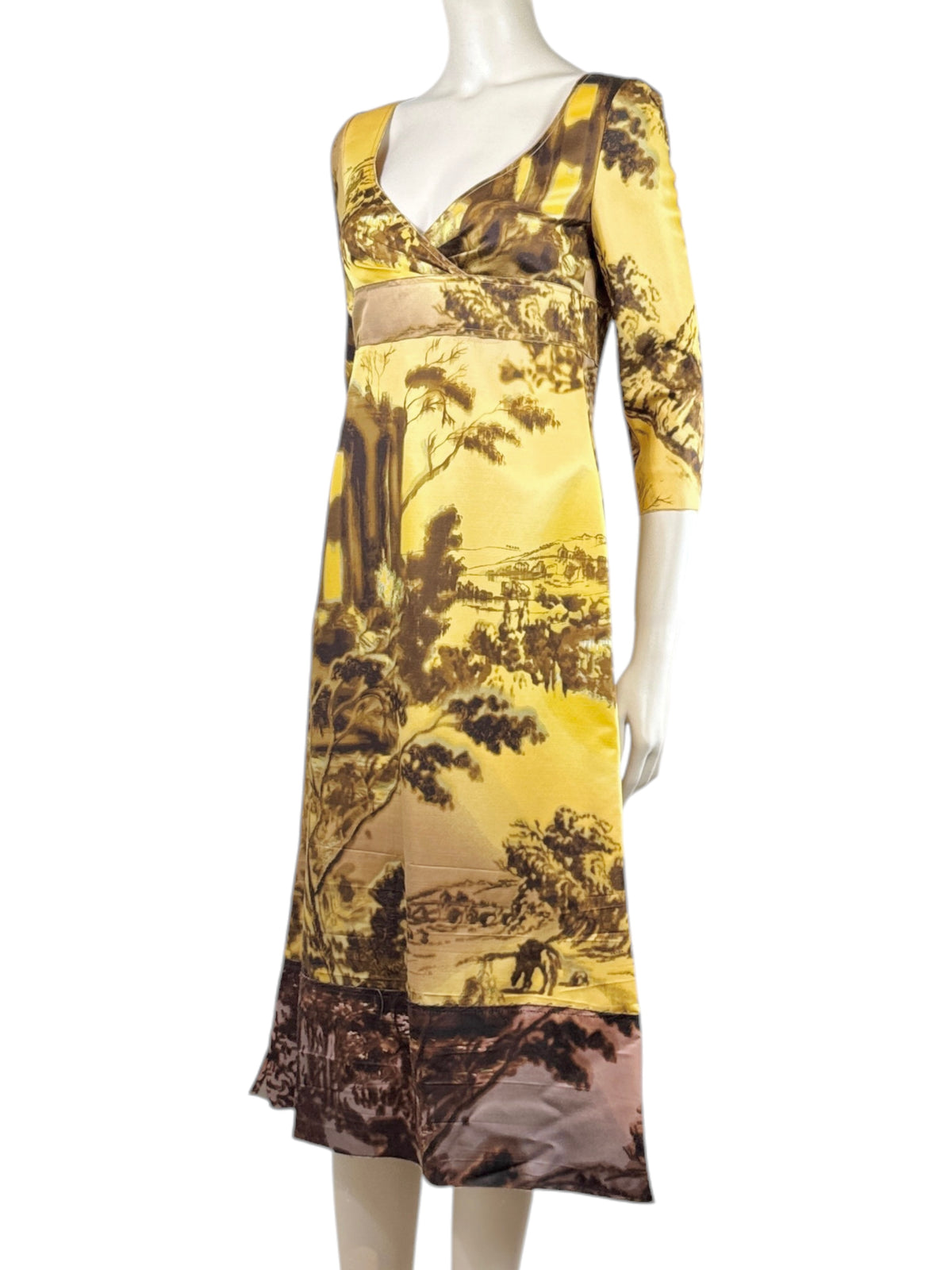 Prada Fall 2004 Architectural printed silk dress
