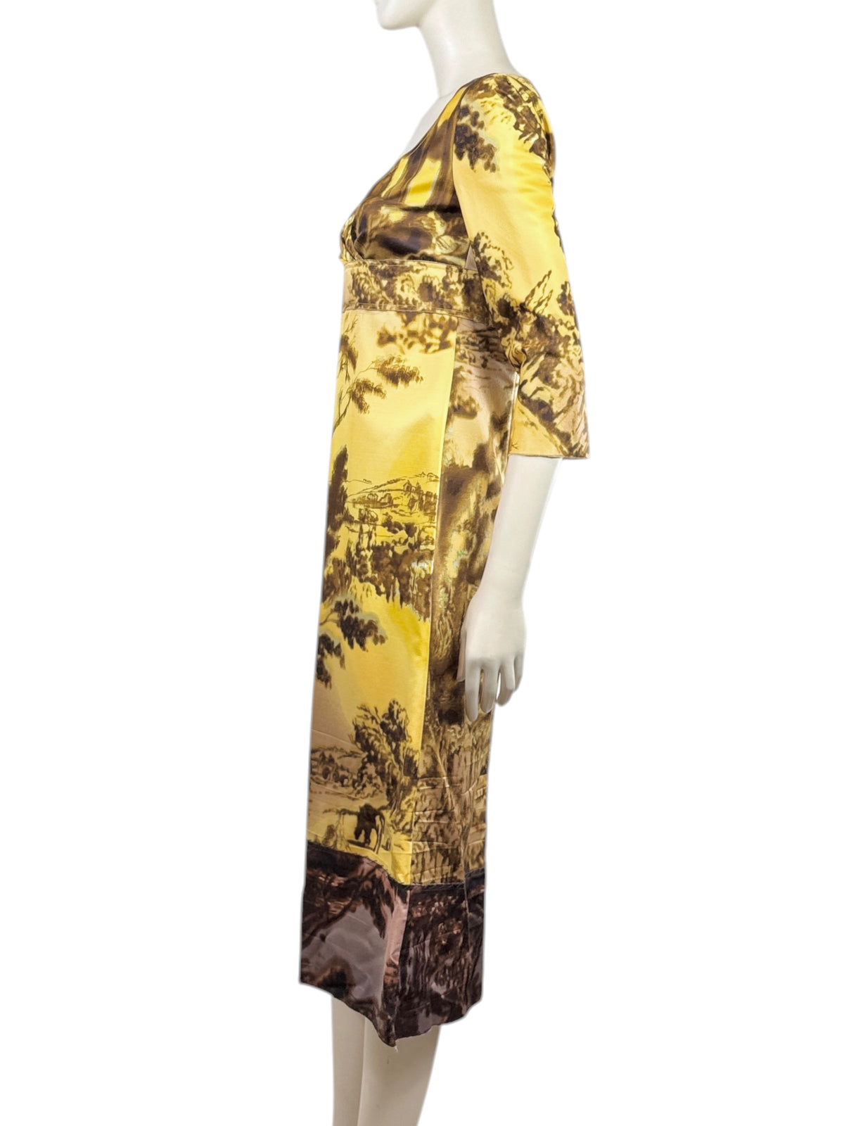 Prada Fall 2004 Architectural printed silk dress