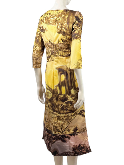 Prada Fall 2004 Architectural printed silk dress