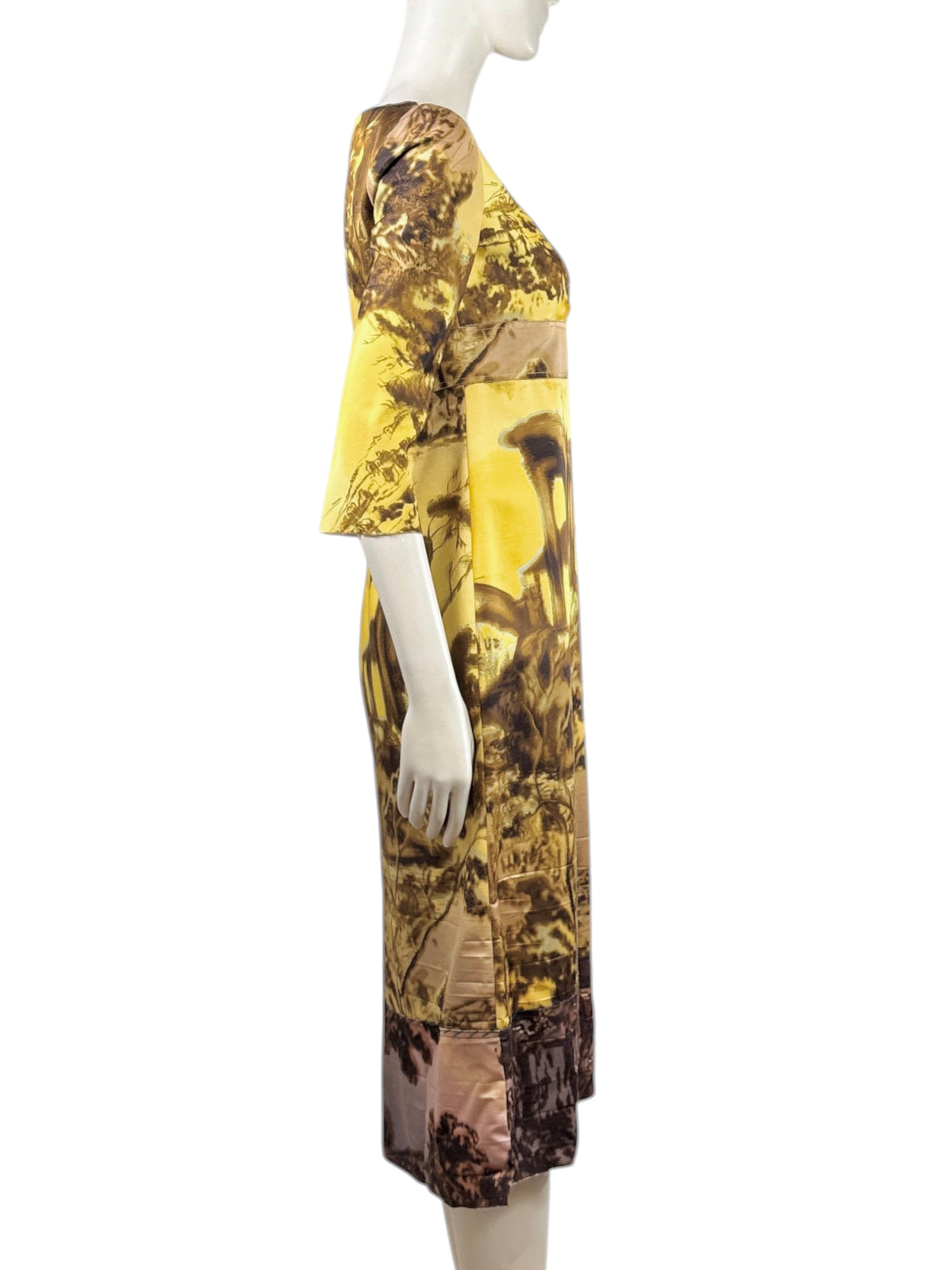 Prada Fall 2004 Architectural printed silk dress